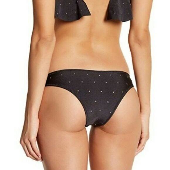 AMUSE SOCIETY Eliza micro stud cheeky swim bikini bottom in charcoal Size L NEW - Picture 6 of 7